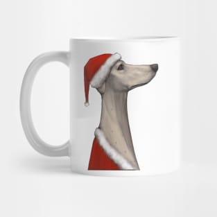 Christmas White Greyhound Mug